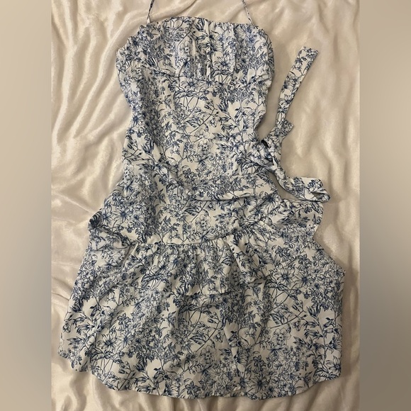 Blue Floral Dress - Picture 2 of 4
